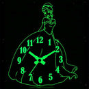 Cartoon Princess Alarm Clock Desk Night Light Wake Up Table Clock Kids Gift