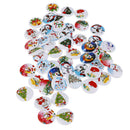 50Pcs Christmas Pattern Wooden decorative Buttons Scrapbooking Sewing Craf-OZ