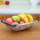 Adjustable Stainless Steel Kitchen Colander Strainer On Handles