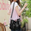 2017 Retro Style Large Women Handbags Ladies Shoulder Bags(Black)