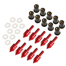 10 x Universal Windscreen Windshield Spike Bolts M5 Screw Well Nuts Red