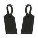 Qty(2x) PU Leather Waterproof Luggage Tag Travel Suitcase Label Black