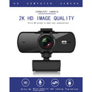 2K Webcam with Microphone & Privacy Cover,Web Camera USB Streaming Webcam