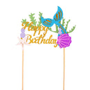 Starfish Mermaid Happy birthday Cake Toppers Cupcake Baby Shower DIY LJ