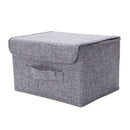 Cotton Linen Fabric Folding Cd Storage Boxes Foldable Bins Toys Organizer W J9C1