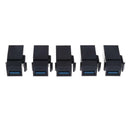 5x USB 3.0 A Female/F Snap-in Coupler Jack Insert for Keystone Wall Plate