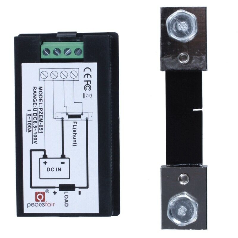 DC 6.5-100V 0-100A LCD Digital Display Ammeter Voltmeter Multimeter Volt Wa Y1A9