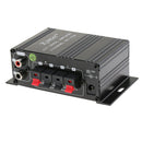 Mini Amplifier Audio 2.0CH DC 12V Play Stereo Sound Bass Treble Control