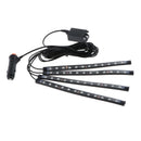 4 Pieces 12 LED Car Auto Strip Light Decorative Lamps Interior Multi-colour 22cm