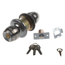 Stainless Steel Round Door Knobs Handle Entrance Passage Lock Entry with Ke