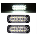 2X White Car 12 Led Emergency Strobe Light Kit Bar Marker Flash Warning Lam