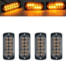4 Pcs 12-Led Amber Flash Flashing Recovery Strobe Car Emergency Signal Led  Z5O5