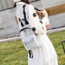 Clear Transparent Women Backpacks Jelly Teenage Girl Boys Schoolbag (White)