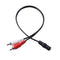 3.5mm Female Stereo to 2-RCA Male Plug Aux Audio Converter Adapter Cable #gib
