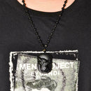 Black Obsidian Carving Wolf Head Obdidian Amulet Pendant Obsidian Necklace Y2I1