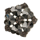 Crystal Rhinestone Button Buckle DIY Applique Patch For Sweater Coat Decor
