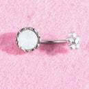 4PC Belly Button Ring Surgical Steel Internally Threaded Piercing Navel Bar