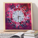 DIY Special Shaped Diamond Painting Red Flower Wall Clock Crafts Art Decor