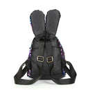 3pcs/set Shining Sequin School Backpack Women Rabbit Ear Purse Bags (Blue)
