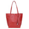 Women Shoulder Bag PU Leather Handle Bags Girls Tassel Tote Handbags(Red)