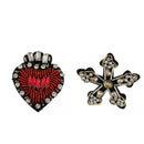 2 Pieces Love Heart Flowers Patches Applique Decoration For Clothes
