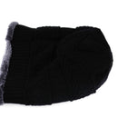 BLACK Men Elastic Plush Knitted Hat Cap Outdoor Winter Warm Headwear Beanie Neu