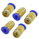 5PCS 1/8" PT Male Thread to 4mm Tube Push in Connect Straight Quick Fitting