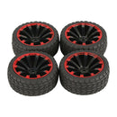 4 Pieces 64mm Rubber On Road Tyre Drift Tires Wheel Rim 12mm Hub for 1/10 HSP