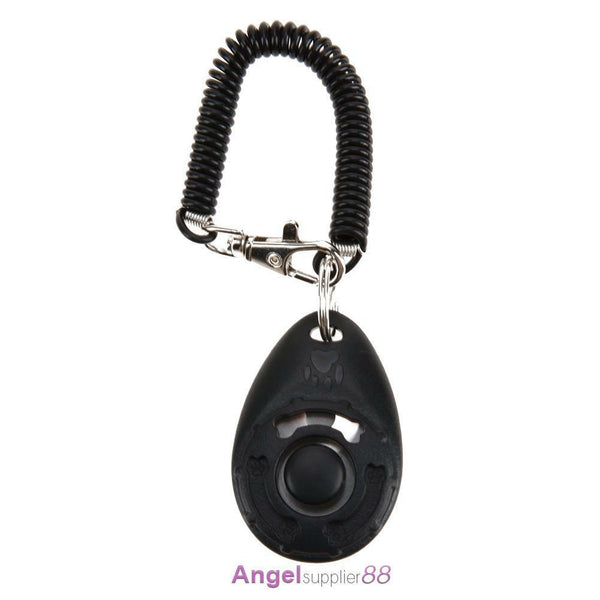 1pc Pet Trainer Pet Dog Training Adjustable Sound Key Chain Clicker(Black)