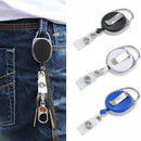Metal Retractable Pull Chain Card Badge Holder Reel Recoil Belt Key Ring Clip