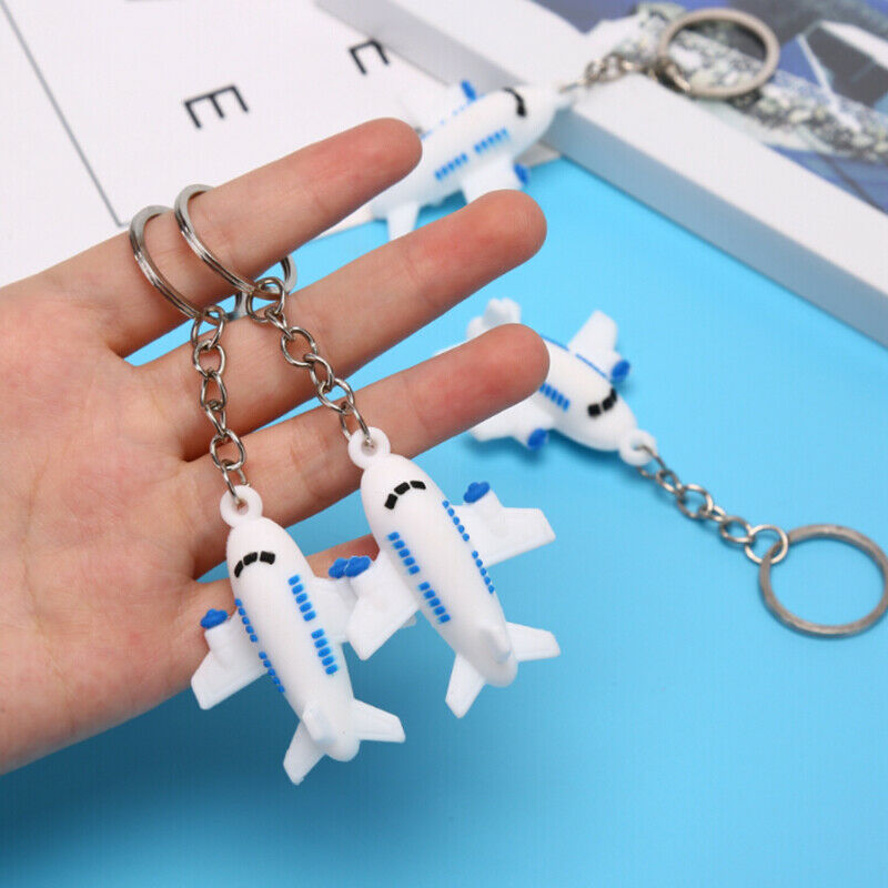 4Pcs/lot Silicone Airplane Keychains Pendant Keyring Friendship Jewelry Gift New