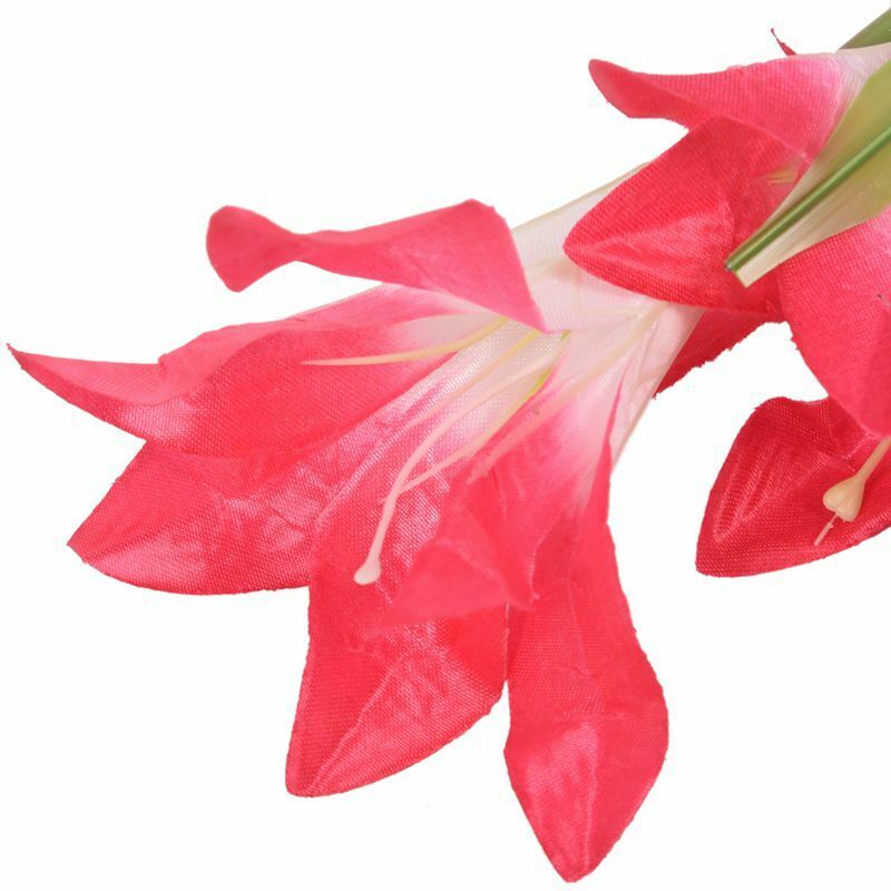 Solar Powered Energy Saving LED Color Changing Red Lily 4X Flowers Garden L S5T2