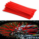 144Pcs Motocross Dirt Bike  Wheel Rim Spoke Wraps Skins Cover Red/White