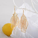 Women's National Retro Earrings Hollow Multi-layer Leaf Earrings C2H9 Y6E0