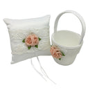 Wedding Ring Pillow Cushion with Flower Basket Ring Bearer for Beach Wedding
