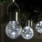 Hanging Solar Light White LED Crack Spherical Chandelier Waterproof Outdoor