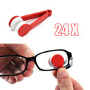 24Pcs Mini Microfiber Spectacles Eyeglasses Cleaner Brush Wipe Kit Soft Red