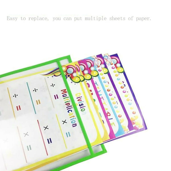 12pcs Reusable Dry Erase Pockets Ticket Holder Assorted Colors 10x14 inch