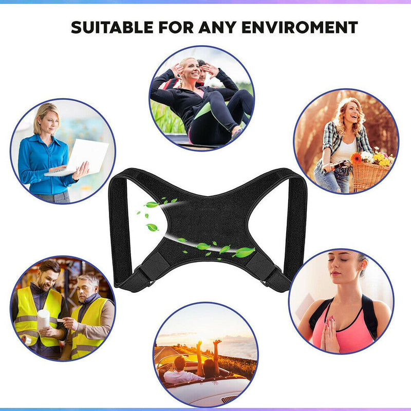 Back Posture Correction Brace Adjustable Clavicle Spine Shoulder Corrector Belt