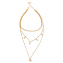 Simple Multi-layer Necklace Women Wafer Pendant Clavicle Chain Jewelry Gift