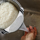 Stainless Steel Pot Funnel Strainer Rice Wash Basket Water Filter Drainer A