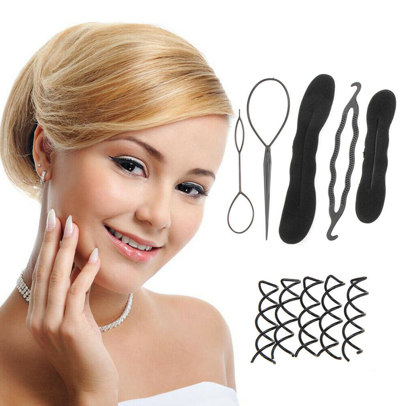 Hair Bun Clip Maker Pads Hairpins Roller Braid Twist Sponge Styling Accesso A