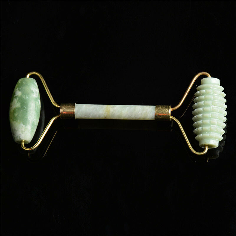 Natural Jade Stone Face Massager Roller Spa Head Neck Facial Beauty Tool 3CAU