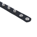 Press Stud Buckle Spike Studs Decor Black Faux Leather Wristband for Men La