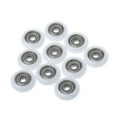 10Pcs Nylon Plastic Carbon Steel Bearing Pulley Wheel Embedded Groove 5x23x7.3mm