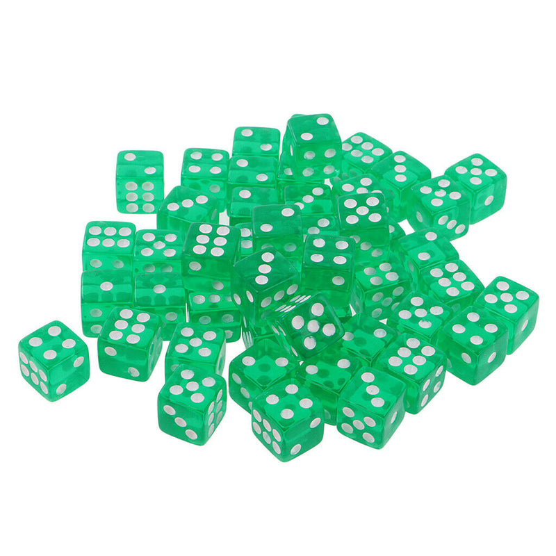 50 pieces Translucent Dice D6 Set for Bringing Fun to a Game or Learning Math