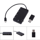 4 Port Micro USB OTG Hub Host Charging Cable Adapter Card Reader For Android