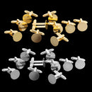 10 Pieces Cufflinks Blanks Round Pads DIY Making Cuff Links Findings Crafts