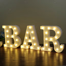 White Large Plastic Marquee Freestanding Alphabet LED Light UP Letters A