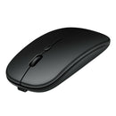 Dual Mode 2.4GHz Wireless + Bluetooth Mouse Rechargeable PC Mice (Black)
